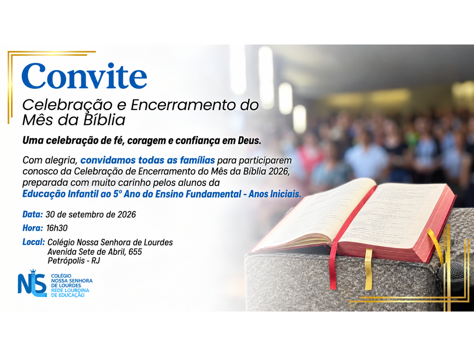 Celebração e Encerramento do Mês da Bíblia